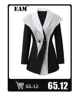 [EAM] Black Denim Irregular Casual Sweatshirt New Round Neck Long Sleeve Women Big Size Fashion Tide Spring Autumn 2026 1DH5370