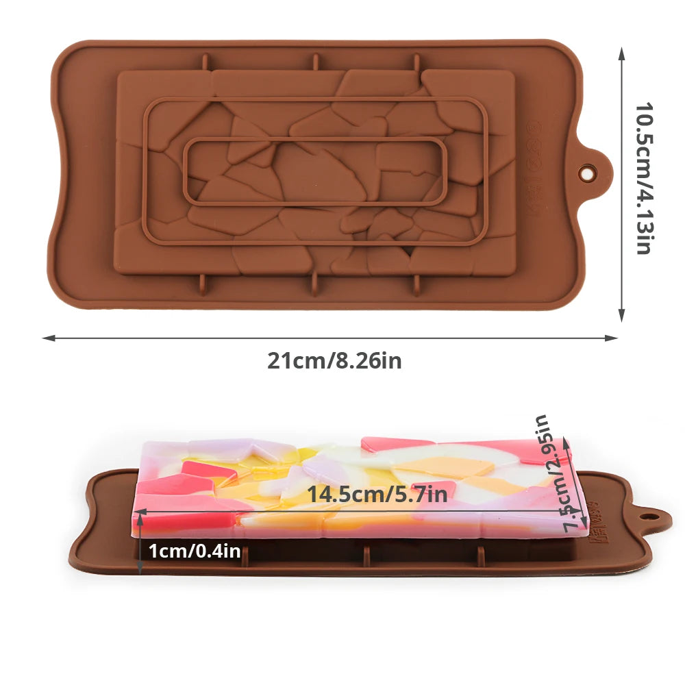 2022 New Silicone Chocolate Bar Mold Silicon cake decoration Silicone Molds for Break Apart Chocolate Tools Candy Mold mold DIY