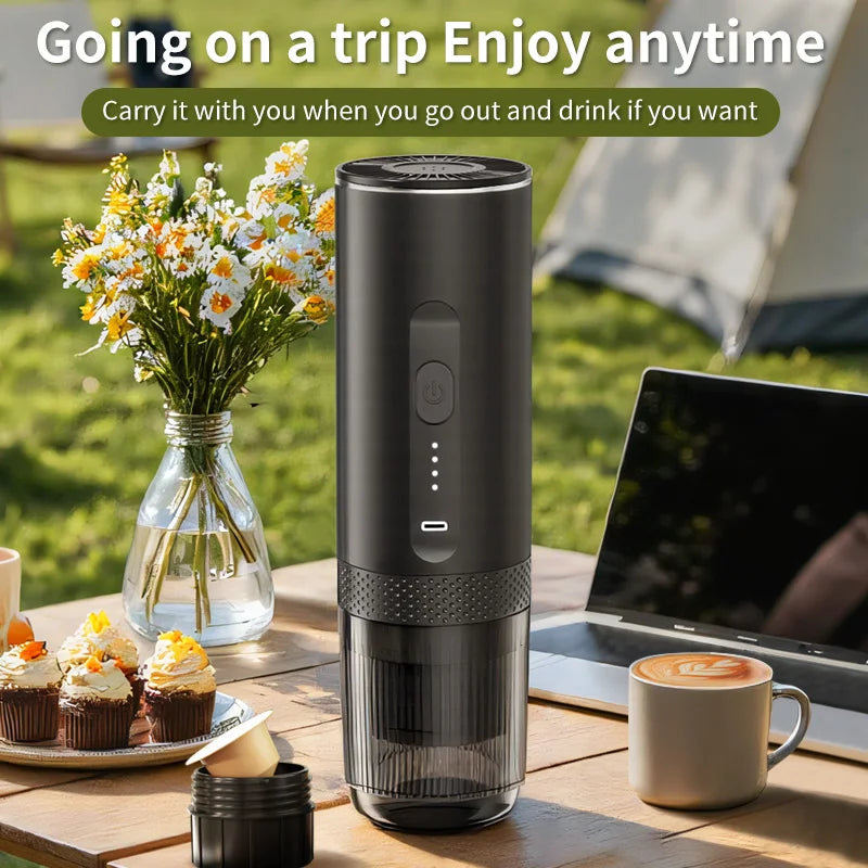 3-in-1 Wireless Electric Portable Espresso Coffee Machine Auto Heating Pump Press Capsule Powder Coffee Pot for Car&Home Camping