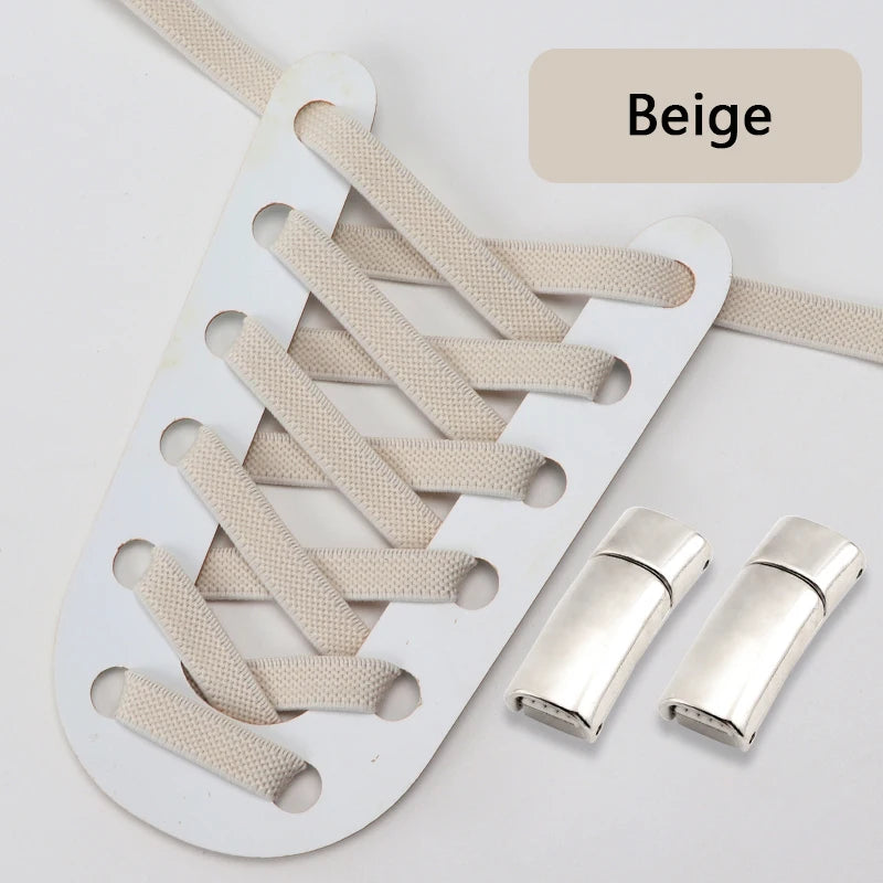 No Tie Shoelaces Magnetic Shoe Laces Clip Flat Elastic Stretch Laces Casual Sneakers Woman Men Children Shoelace Shoes Accesorie
