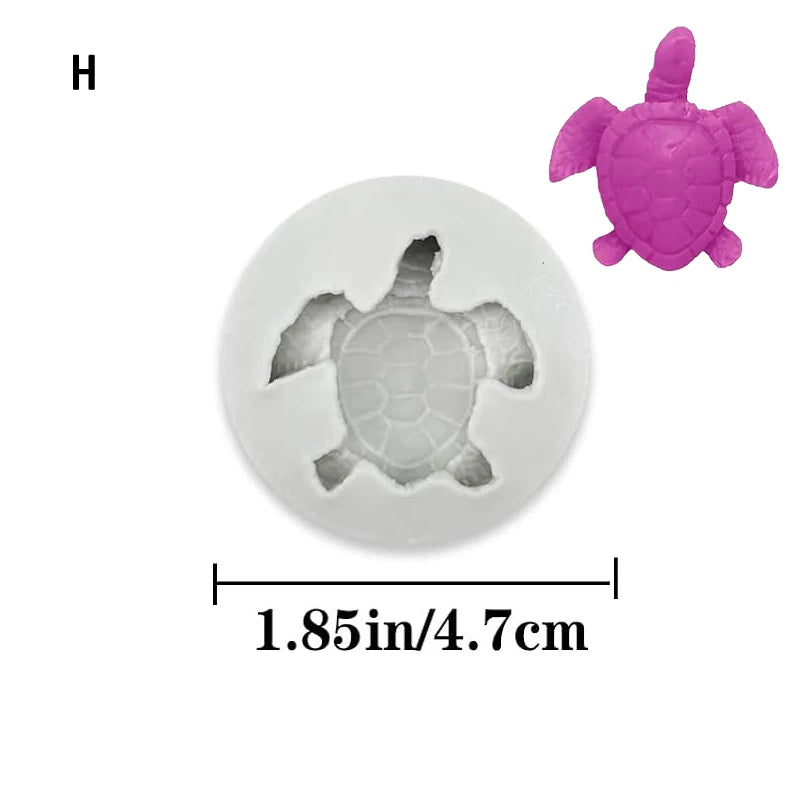 Silicone Marine Shell Mold Sea Fish Coral Sea Turtle Cake Fondant Conch Baking Mould Tool DIY Cake Chocolate Candy Decoration