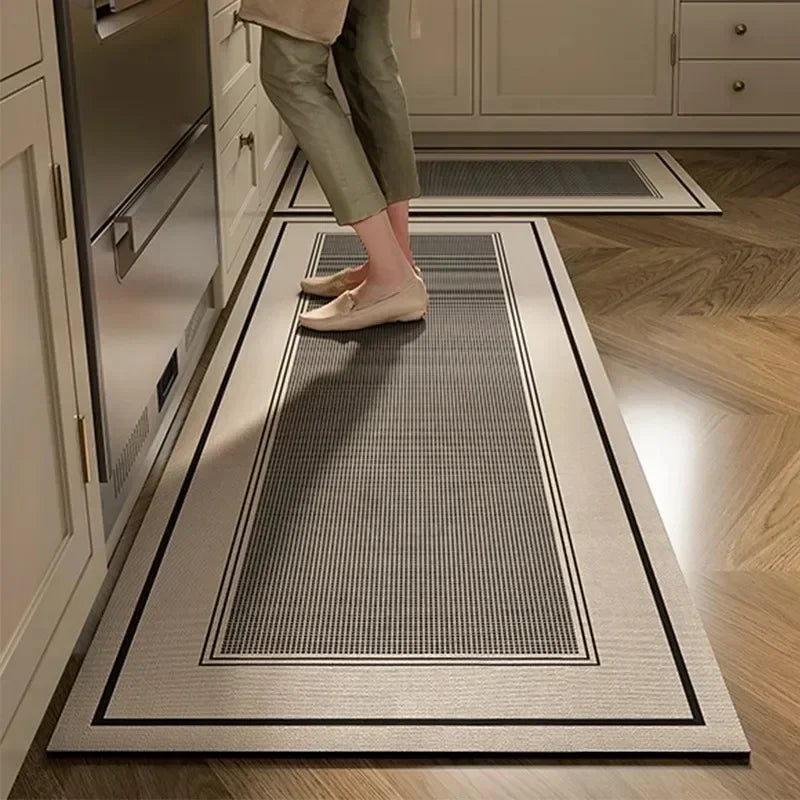 Carpet for Kitchen Floor Mat Pvc Leather Carpets Waterproof Non-slip Rug Long Foot Mats Oil-proof Blue Home Decoration Rugs