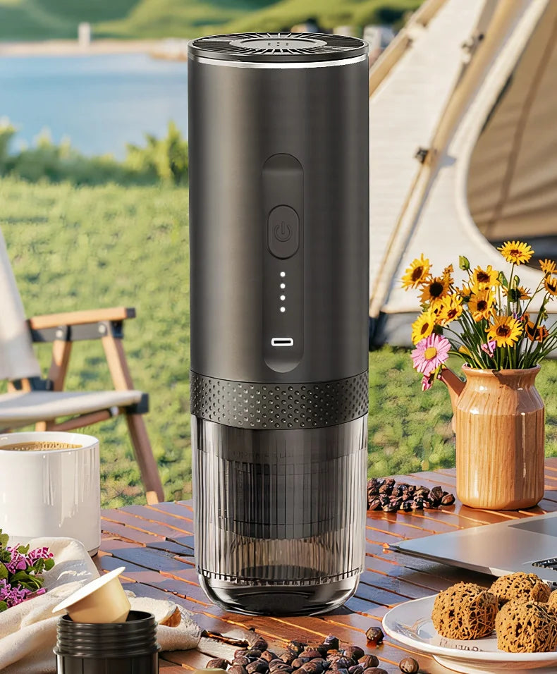 3-in-1 Wireless Electric Portable Espresso Coffee Machine Auto Heating Pump Press Capsule Powder Coffee Pot for Car&Home Camping