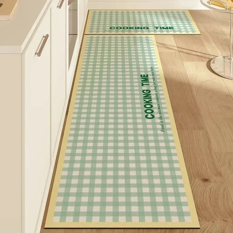 Carpet for Kitchen Floor Mat Pvc Leather Carpets Waterproof Non-slip Rug Long Foot Mats Oil-proof Blue Home Decoration Rugs
