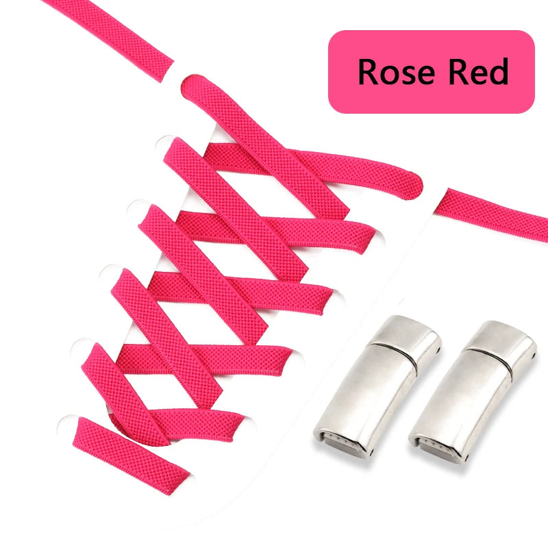 No Tie Shoelaces Magnetic Shoe Laces Clip Flat Elastic Stretch Laces Casual Sneakers Woman Men Children Shoelace Shoes Accesorie