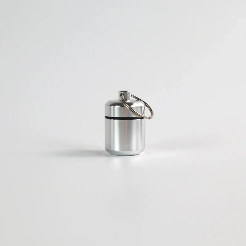 Mini Portable  Aluminum Waterproof Pill Box High Quality with Sealed Storage Flat Head and Keychain for Medicine Container New