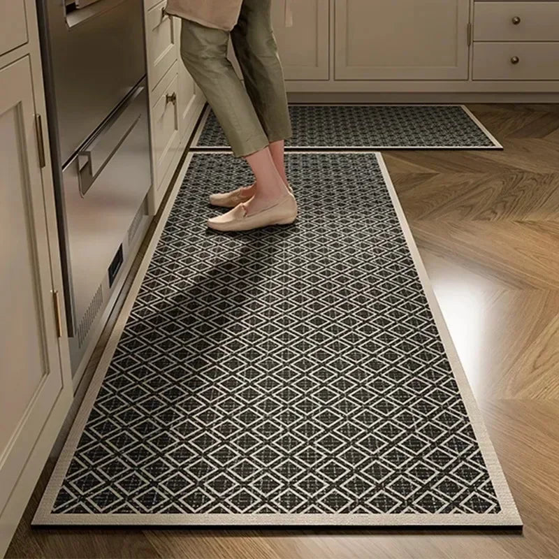 Carpet for Kitchen Floor Mat Pvc Leather Carpets Waterproof Non-slip Rug Long Foot Mats Oil-proof Blue Home Decoration Rugs