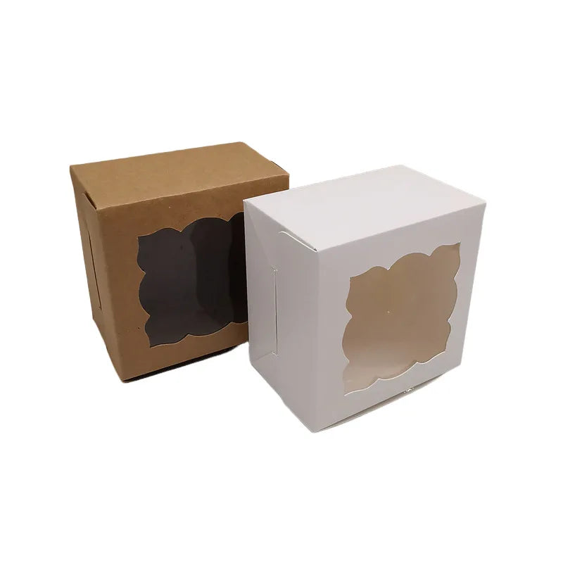 12/24Pcs Kraft Paper Gift Boxes Wedding Favor Candy Cookies Bread Paper Boxes For Thanksgiving Christmas Birthday Party Supplies