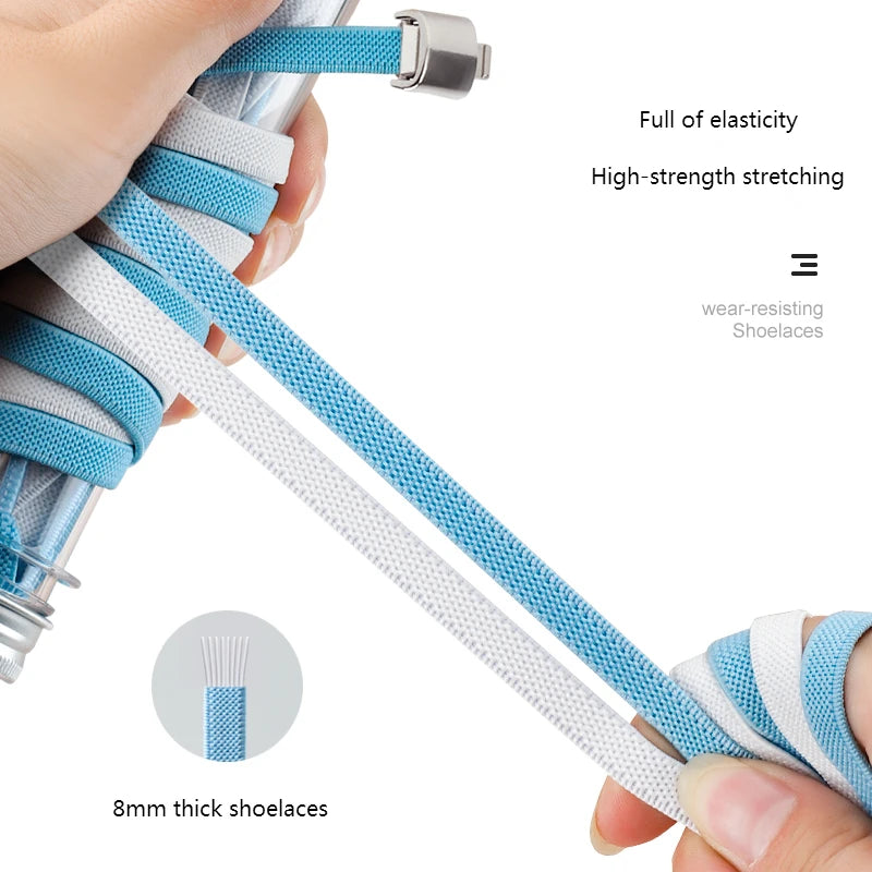 No Tie Shoelaces Magnetic Shoe Laces Clip Flat Elastic Stretch Laces Casual Sneakers Woman Men Children Shoelace Shoes Accesorie