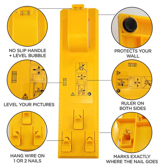 DIY Photo Frame Level Ruler Picture Frame Hanger Hooks Easy Wall Hanging Tools
