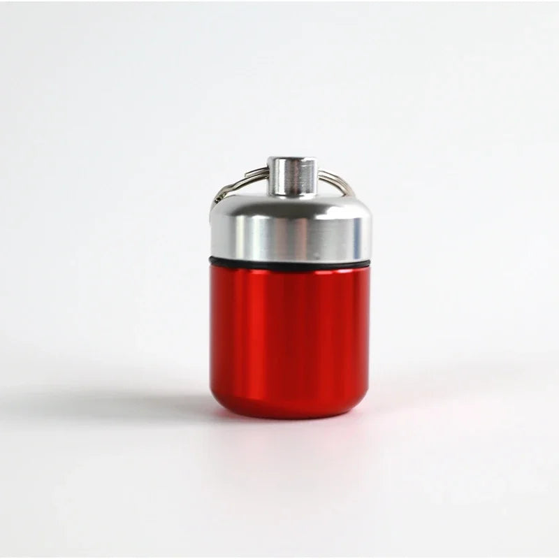 Mini Portable  Aluminum Waterproof Pill Box High Quality with Sealed Storage Flat Head and Keychain for Medicine Container New