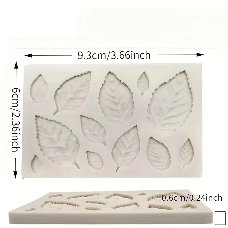 1Rose Leaf Silicone Mold，Resin Casting Mold，For Candle Making、Aromatherapy、Handmade Soap、Clay、Gypsum and crafts-Flexible silicon