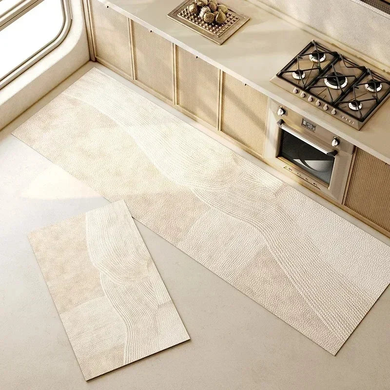 Carpet for Kitchen Floor Mat Pvc Leather Carpets Waterproof Non-slip Rug Long Foot Mats Oil-proof Blue Home Decoration Rugs