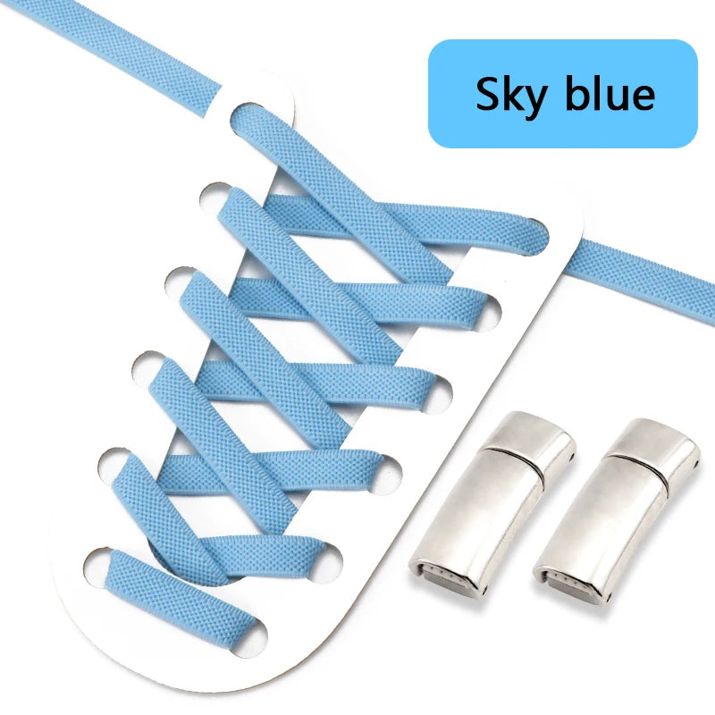 No Tie Shoelaces Magnetic Shoe Laces Clip Flat Elastic Stretch Laces Casual Sneakers Woman Men Children Shoelace Shoes Accesorie