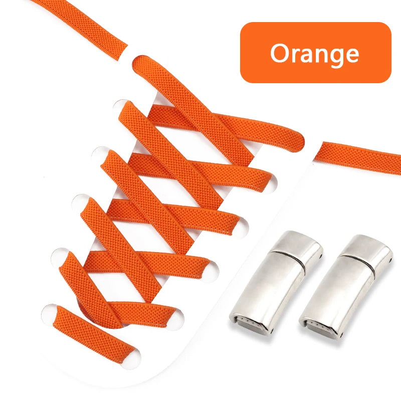 No Tie Shoelaces Magnetic Shoe Laces Clip Flat Elastic Stretch Laces Casual Sneakers Woman Men Children Shoelace Shoes Accesorie