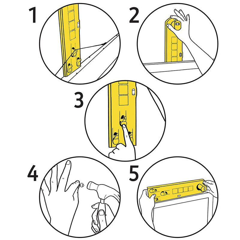 1 Set DIY Photo Frame Level Ruler Picture Frame Hanger Hooks Easy Wall Hanging Tools