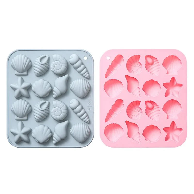 Silicone Molds with Shells, Conch, Starfish and Other Modeling, Epoxy Abrasives, Ice Grid, Chocolate Cake Molds