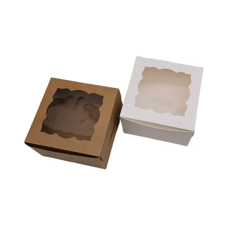 12/24Pcs Kraft Paper Gift Boxes Wedding Favor Candy Cookies Bread Paper Boxes For Thanksgiving Christmas Birthday Party Supplies