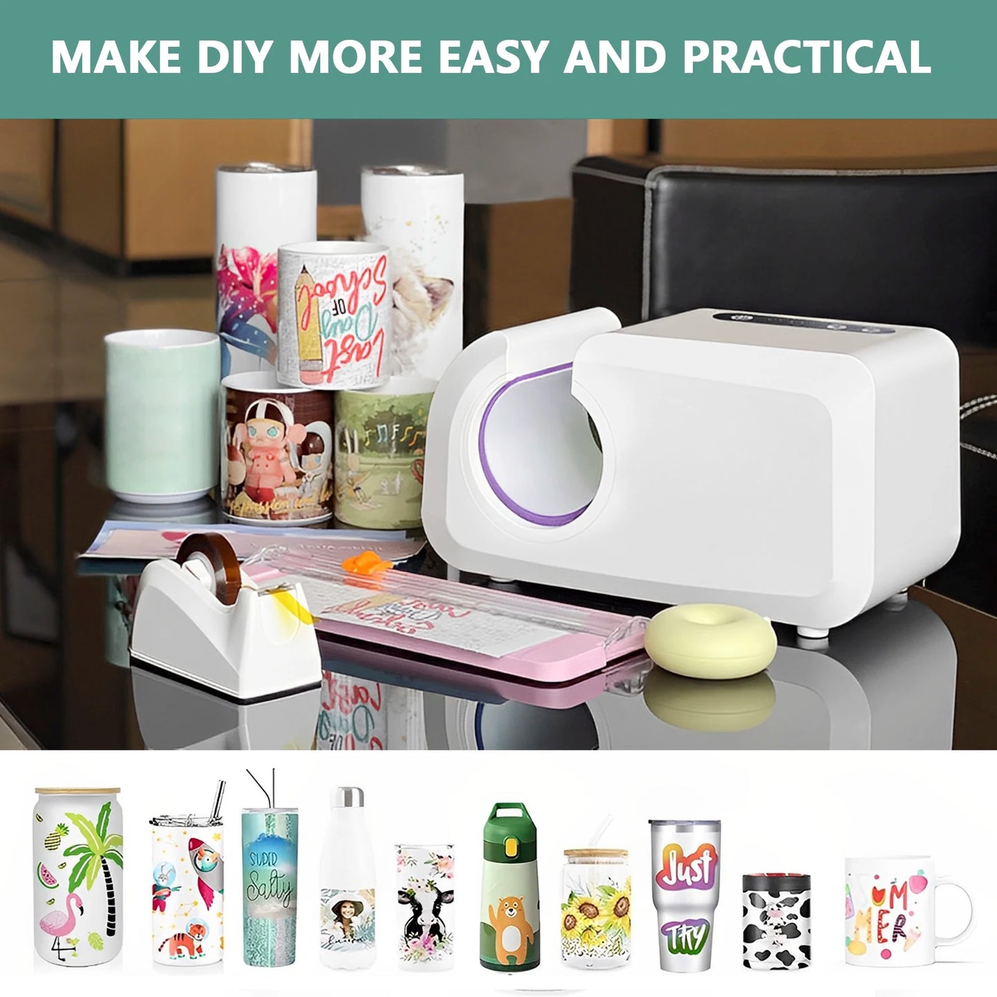 3Pcs Sublimation Tumbler Wrap Silicone Sheets with Mug Press Bundle Accessories For Heat Press Sublimation Machine