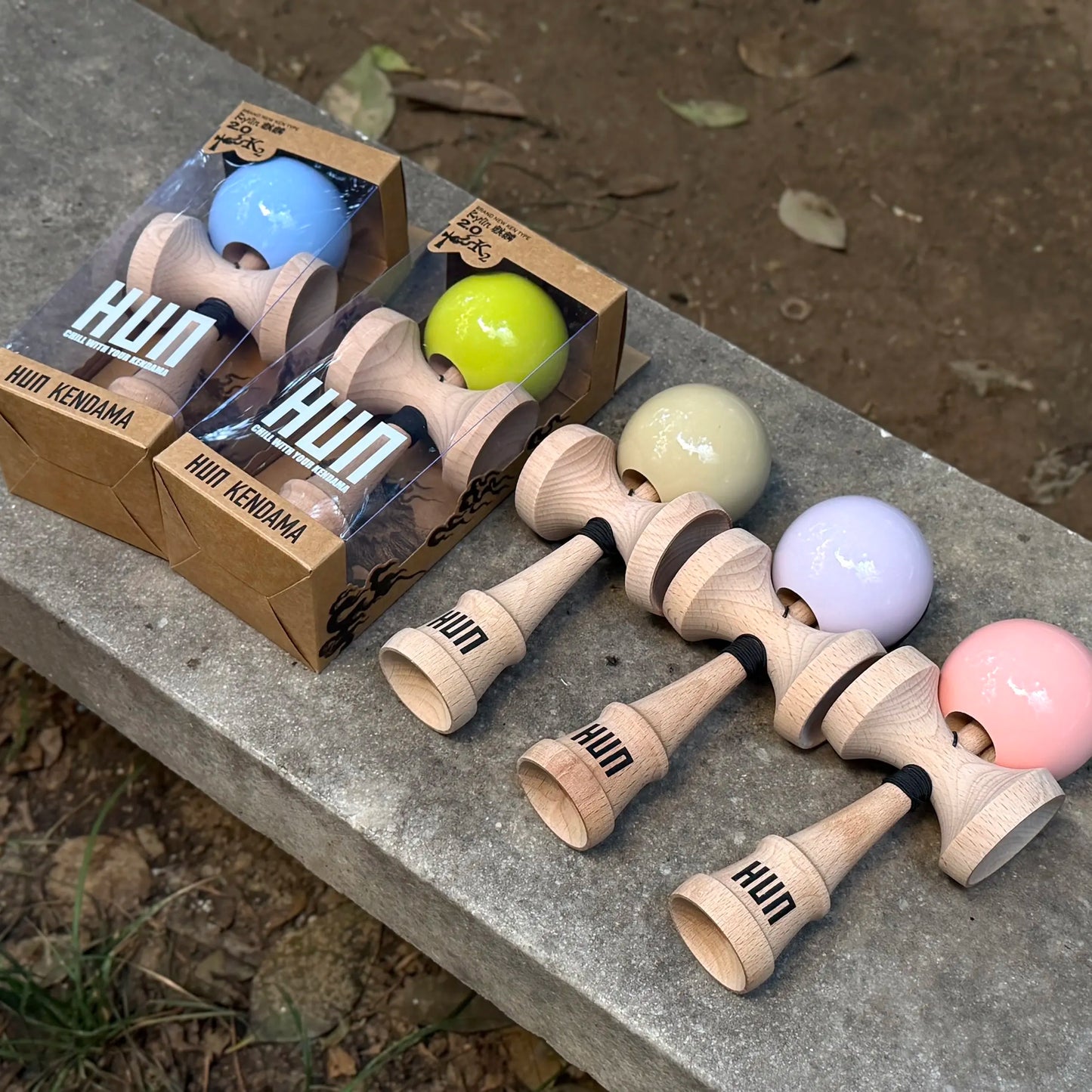 IN STOCK Original HunKendama Beginner Professionals Kendama Big Cups Easy To Catch Trend Tips Juggles Ball For Children'S Gifts