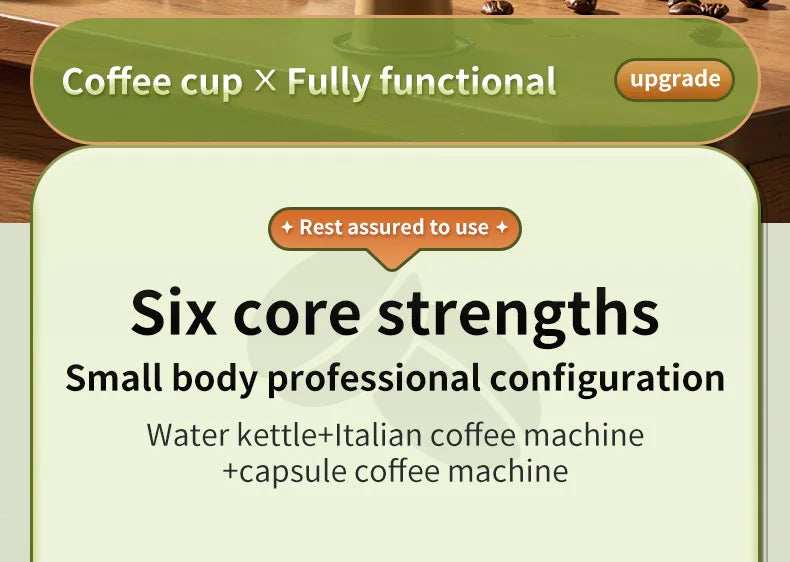 3-in-1 Wireless Electric Portable Espresso Coffee Machine Auto Heating Pump Press Capsule Powder Coffee Pot for Car&Home Camping