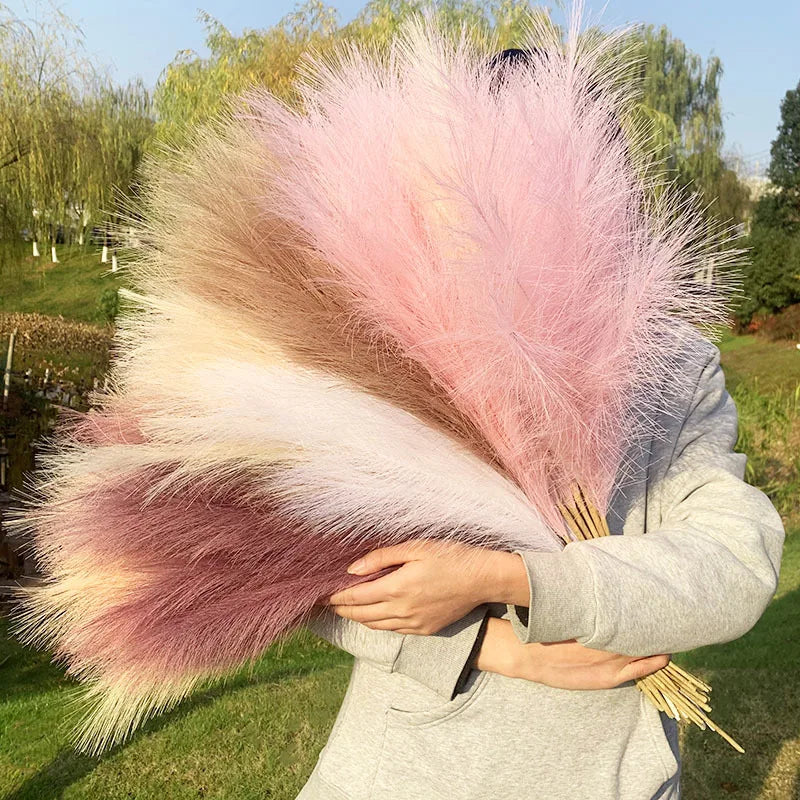 Artificial Pampas Grass Artificial Flowers Fake Pampas Grass Bouquet 42cm Boho Bouquet 1/5/10/30pcs Pampas Grass Vase Decoration