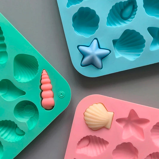 16 Cavity Shell Conch Starfish And Other Shaped Silicone Molds DIY Candy Mousse Pastry Pudding Chocolate Cake Baking Mold
