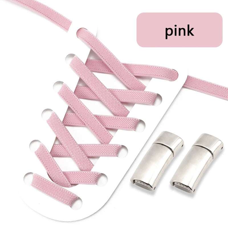 No Tie Shoelaces Magnetic Shoe Laces Clip Flat Elastic Stretch Laces Casual Sneakers Woman Men Children Shoelace Shoes Accesorie